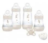 MAM Coffret Naissance - Sable - 4 Biberons + 1 Sucette + 1 Boite Doseuse