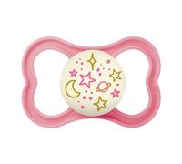 MAM Night Sucettes Lumineuses en Silicone avec Housse Sucette - 16+ Mois - Rose