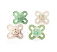 MAM Original Day & Night Lot de 4 tétines phosphorescentes de 0 à 2 mois avec 2 tétines phosphorescentes Design orthodontique Accessoires pour bébé Beige