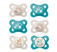 MAM Original Day & Night Lot de 6 tétines en silicone pour les dents de 0 à 6 mois avec 3 boîtes de transport de stérilisation à partir de 0 m Taille unique