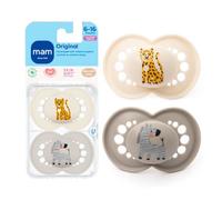 MAM Original Matte Baby Pacifier, Nipple Shape Helps Promote Healthy Oral Development, Sterilizer Case, 2 Pack, 6-16 Months, Unisex,2 Count (Pack of 1)