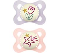 MAM Original Night 0m+ tétine Purple/ Pink 2 pcs