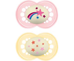 MAM Original Night 6m+ tétine Yellow/ Pink 2 pcs