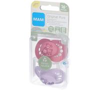 MAM Original Pure Tétines en silicone à motif rose-rose 16 mois et + Tétine(S) 2 pc(s)