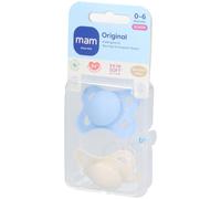 MAM Original Silicone Sucette 0-6 mois Blue Sucette(S) 2 pc(s)