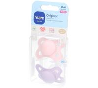 MAM Original Silicone Sucette 0-6 mois Pink Sucette(S) 2 pc(s)