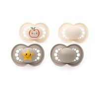 MAM Original Soothers | 18-36 mois | Lot de 4 | Matériaux durables | Accessoires bébé | Pierre