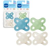 MAM Original Start Lot de 4 tétines mates pour bébé de 0 à 3 mois, tétines en silicone sans BPA, faciles à nettoyer, idéales pour les nouveau-nés, développées avec des experts médicaux, 4 pièces