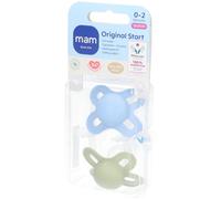 MAM Original Start Silicone Sucette 0-2 mois Blue Sucette(S) 2 pc(s)