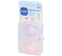MAM Original Start Silicone Sucette 0-2 mois Pink Sucette(S) 2 pc(s)