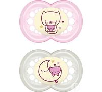 Mam Original sucette de nuit en silicone chat/lune - 6 mois et + - 2 pièces