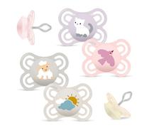 MAM Perfect Lot de 4 tétines en silicone de 0 à 6 mois avec boîte de stérilisation de transport, Dento-Flex