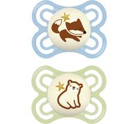 MAM Perfect Night 0+ months tétine Blue/ Green 2 pcs
