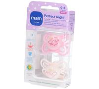 MAM Perfect Night Tétine silicone rose 0-6 mois Sucette(S) 2 pc(s)