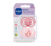 MAM Perfect Tétine en silicone rose 6-16 mois Sucette(S) 2 pc(s)