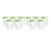 MAM | Pots de conservation - Lot de 10 pots de conservation (5 x 120 ml) - Récipients pour lait maternel et aliments bébé avec couvercle hermétique