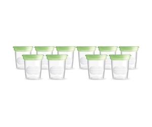 MAM | Pots de conservation - Lot de 10 pots de conservation (5 x 120 ml) - Récipients pour lait maternel et aliments bébé avec couvercle hermétique