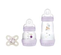 MAM, Set cadeau nouveau-né. Comprend: 2 biberons anti-colique (160 et 260 ml), 1 tétine Start, rose