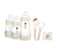 MAM, Set pour nouveau-né, set cadeau, comprend : 2 biberons anti-coliques de 160 ml, 1 biberon anti-colique de 260 ml, 1 tétine originale Start, 1 broche pour sucette, dès la naissance neutre