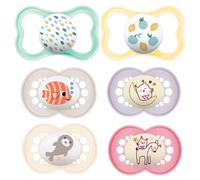 MAM"Skin Soft" Silicone original & Air sucette 16+ Lot de 6 + 3 Ster ilisi Ertra Port Boîtes