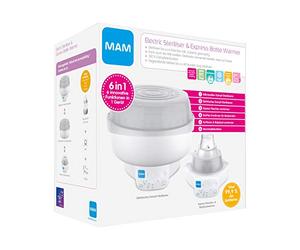 MAM Stérilisateur Express 6 en 1, chauffe-biberon, biberon, tétine et pince