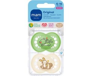 Mam Sucette Colors of Nature Original Pure Plain Silicon 6-16 Mois Unisex Sans BPA/BPS 2 Pièces