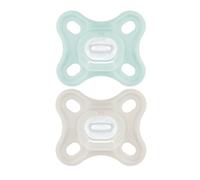 MAM Comfort Sucette Physiologique +0m Bleu Lot de 2 + Boîte de Conservation