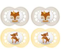 MAM | Sucette Original Animaux 18+ mois (2 pièces) coloris aléatoire - Tétine en silicone symétrique et anatomique - Tétine bébé avec boîte de transport et de stérilisation (Lot de 2)