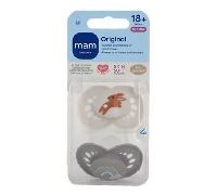 MAM Sucette Original Nature 18+ mois Silicone Motifs Lapin Arc-en-ciel x2