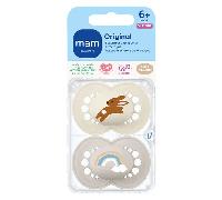 MAM Sucette Original Silicone 6+ mois Nature – Lot de 2
