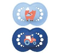 MAM Sucette Original Nature 6+ mois Silicone Motif Renard Tracteur x2