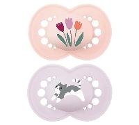 MAM Sucette Original Nature 6+ mois Silicone Motif Tulipe Chat x2