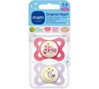 Mam Sucette Original Night Silicone Pure 0-6 Mois Rose 2 Pièces