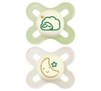 MAM Sucette Original Nuit Bébé 0-2 mois Lot de 2 tétines COLORIS ALÉATOIRE