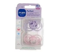 MAM Sucette Perfect Animaux 18+ mois Silicone Motif Fleurs Chats X2