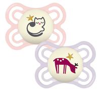 Mam Sucette Perfect Night Silicone Pure 0-6 Mois 2 Pièces
