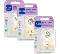 Mam Sucette Perfect Night Silicone Pure 0-6 Mois Unisex 2 Pièces Promo 2+1 Gratuit