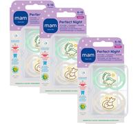 Mam Sucette Perfect Night Silicone Pure 6-16 Mois Unisex 2 Pièces Promo 2+1 Gratuit