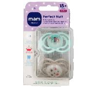 MAM Sucettes perfect nuit tend 18+ silicone Motifs \Dream Big\" Bleu et Etoiles x2"