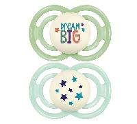 MAM Sucettes perfect nuit tend 18+ silicone Motifs \Dream Big\" Vert et Etoile x2"