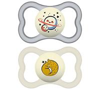 MAM Supreme Night Lot de 2 tétons brevetés pour bébé de 6 à 16 mois, unisexe, pour peaux sensibles