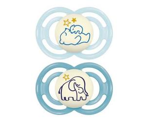 Mam Suprême Perfect Nuit Animaux Sucette Silicone +18 Mois 2 Unités