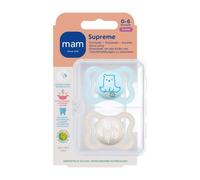 MAM Supreme Tétine Silicone Bleu 0-6 mois Sucette(S) 2 pc(s)