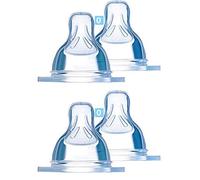 MAM tetine 0 SkinSoft Silicone Taille 0, Lot de 4, débit nouveau-né - 0 Mois+ pour lait de mère & lait pour nourrissons 1 âge