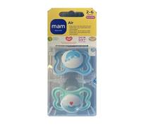 Mam Air Silicone Soother 0+ Blue Double Pack