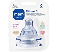 MAM Tétine Easy Start Silicone SkinSoft Débit 0 Extra Lent pour Nouveau-né, Lot de 2