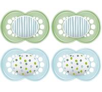 MAM Tétine S223 originale avec ventouse en latex, pour bébés âgés de 16 mois, neutre (2 pièces), avec boîte de stérilisation automatique, version espagnole, 16 mois et plus (Lot de 2)