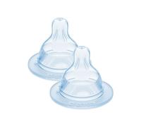 MAM Tétines pour biberon 0+ mois (2 pièces) - Lot de 2 tétines en silicone débit 0 vitesse lente - Tétine plate et ultra-douce pour nouveau-né