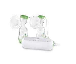 MAM Tire-lait double 2 en 1, utilisation flexible comme tire-lait manuel ou tire-lait électrique et pour pomper les deux côtés, pompe pour lait maternel avec une manipulation facile, vert