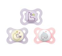 MAM Variety Pack Baby Pacifier, Includes 3 Types of Pacifiers, Nipple Shape Helps Promote Healthy Oral Development, 0-6 Months, Girl, 3 Count (Pack of 1)